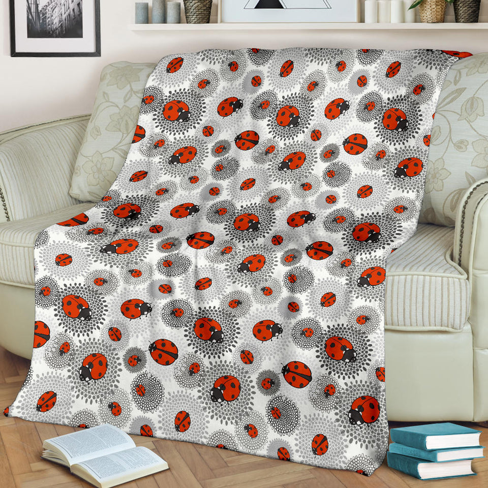Ladybug Pattern Print Design 05 Premium Blanket