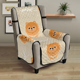 Cute brown pomeranian puppy Chair Cover Protector