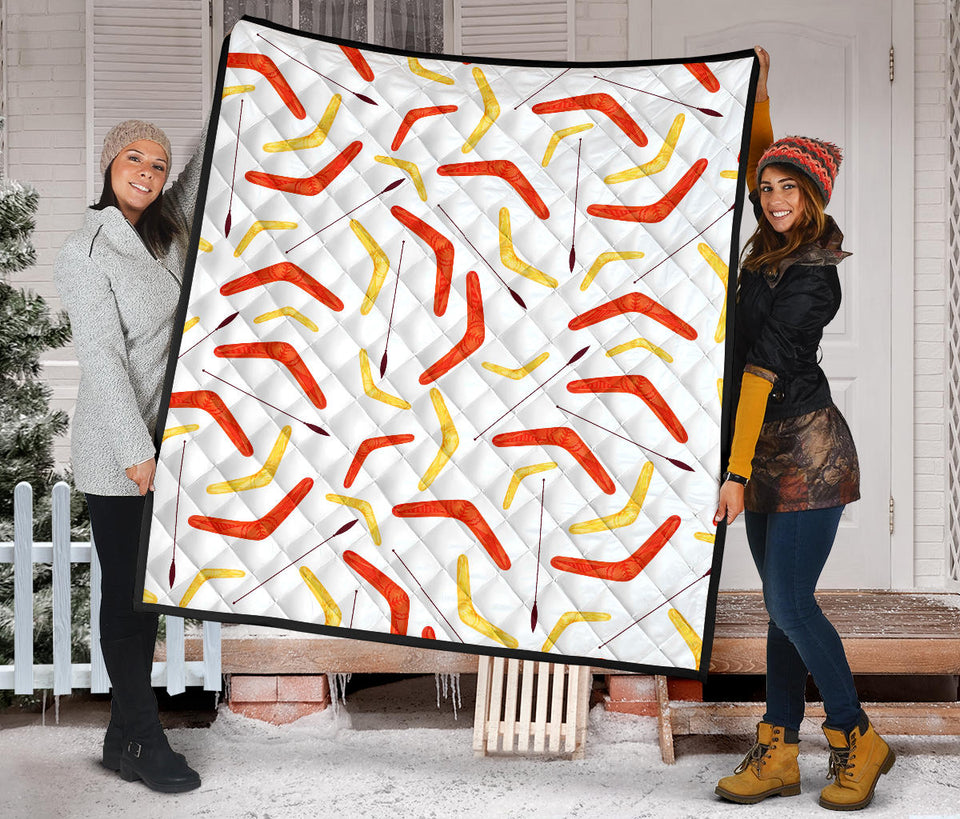 Waterclor Boomerang Australian Aboriginal Ornament Premium Quilt