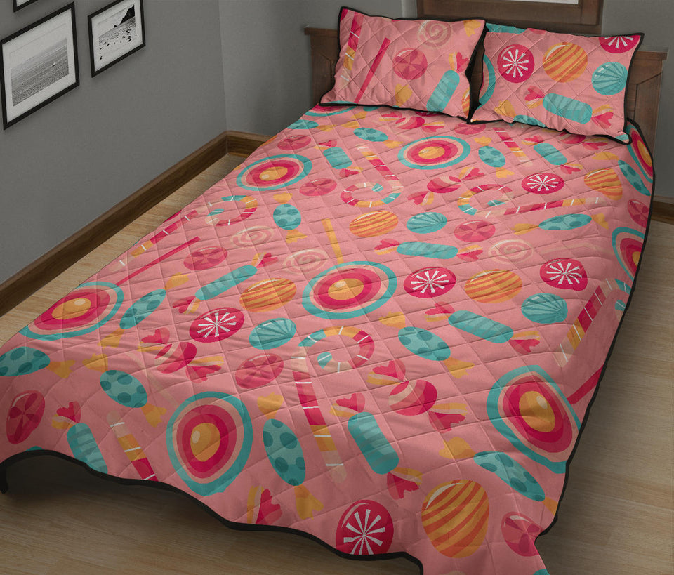 Colorful candy pattern Quilt Bed Set