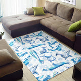 Watercolor Dolphin Pattern Area Rug