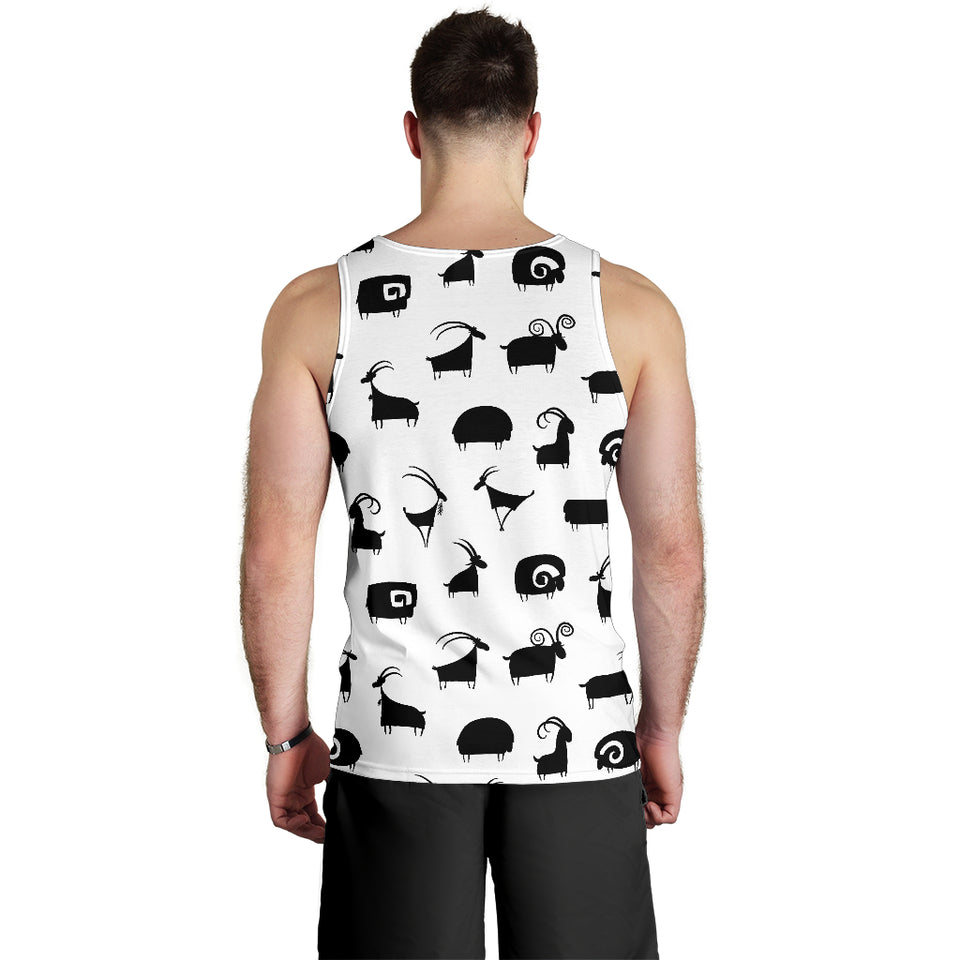 Goat ram pattern Men Tank Top