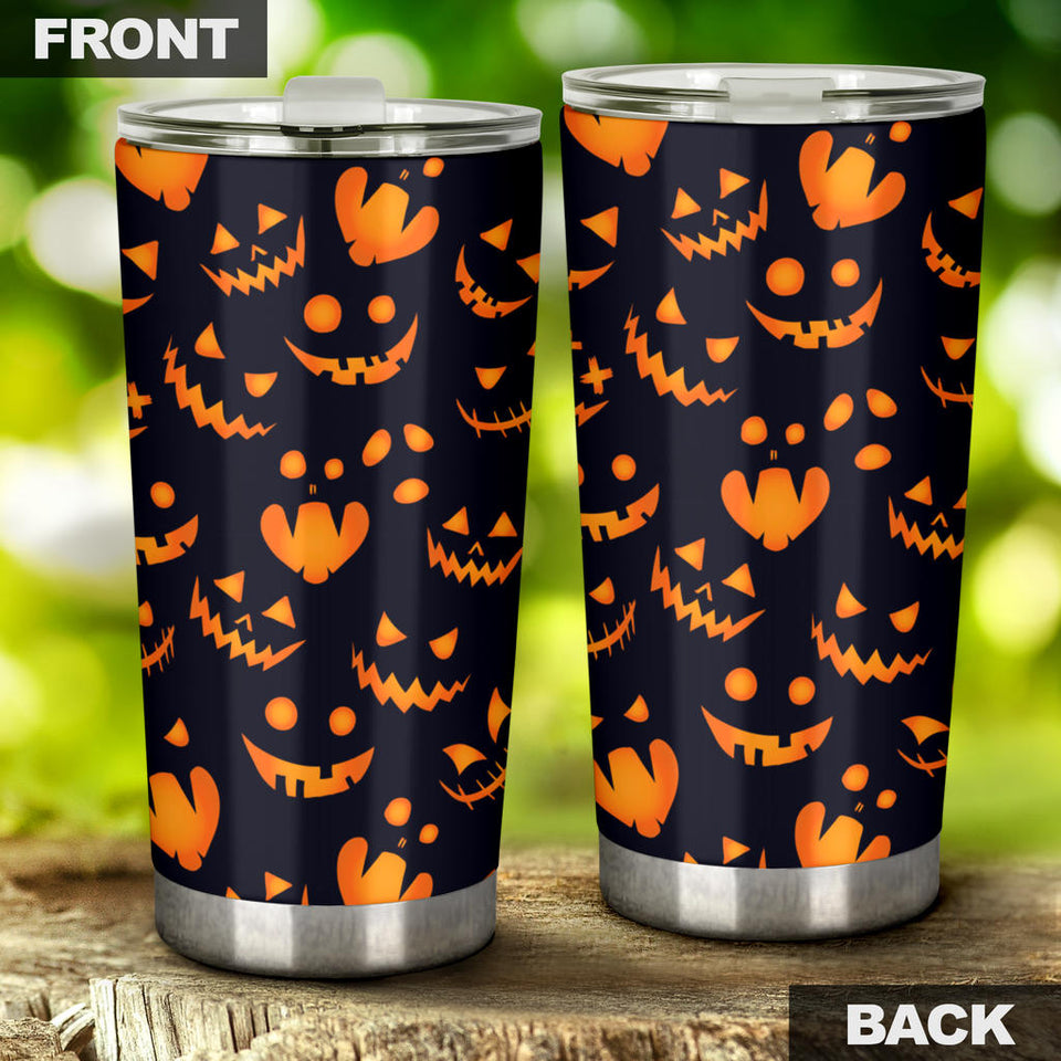 Halloween Pattern Pumpkin Background Tumbler