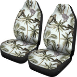 Monkey Sloth Lemur Palm Trees Pattern Universal Fit Car Seat Covers