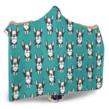 Hand Drawn Boston Terrier Dog Pattern Hooded Blanket