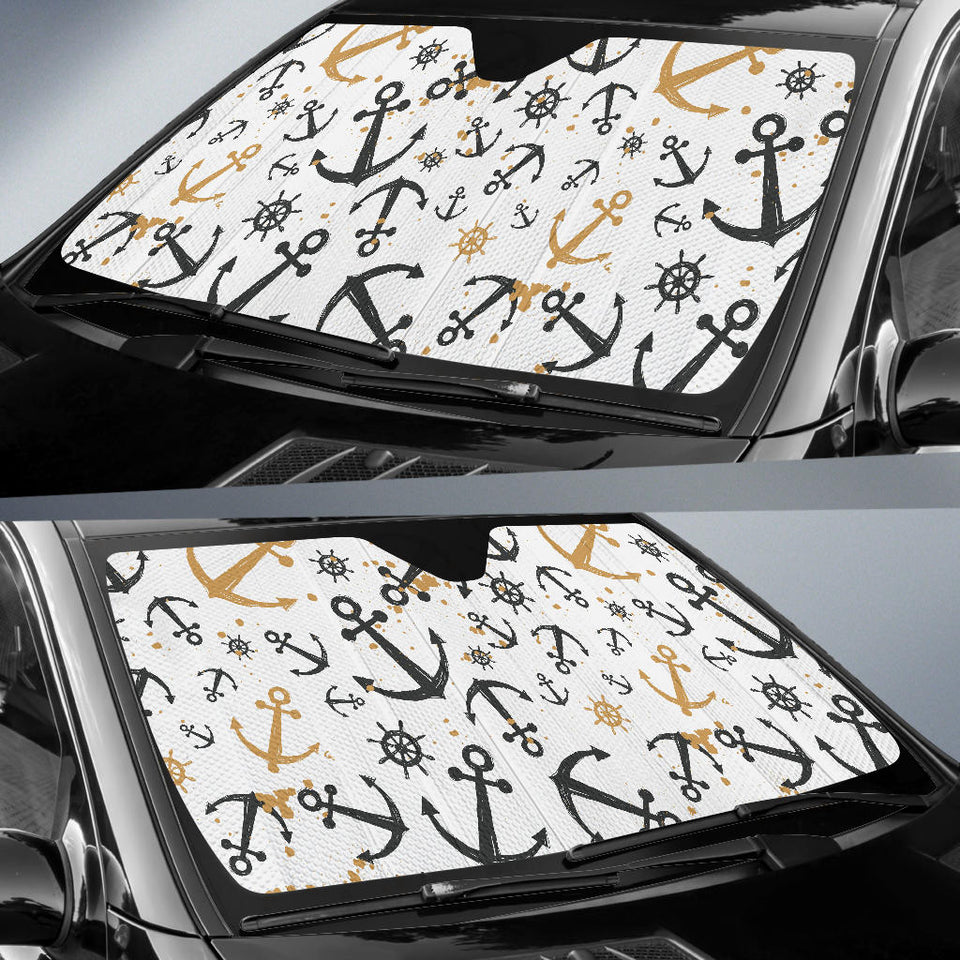 Anchors Rudders Pattern Car Sun Shade