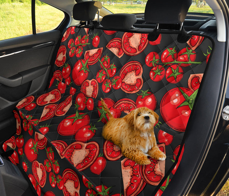 Tomato Black Background Dog Car Seat Covers