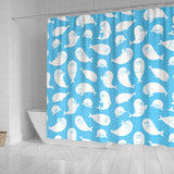 Cute White Sea Lion Seals Pattern Shower Curtain Fulfilled In US