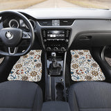 Cute Nautical Steering Wheel Anchor Pattern Front And Back Car Mats