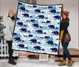 Polar Bear Winter Snow Pattern Premium Quilt