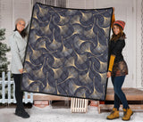 Gold Ginkgo Leaves Premium Quilt