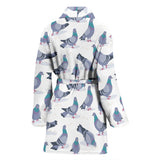 Pigeon Pattern Print Design 03 Women's Bathrobe