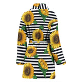 Sunflowers Ribbon Background Women'S Bathrobe