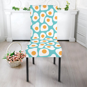 Fried Eggs Pattern Print Design 04 Dining Chair Slipcover