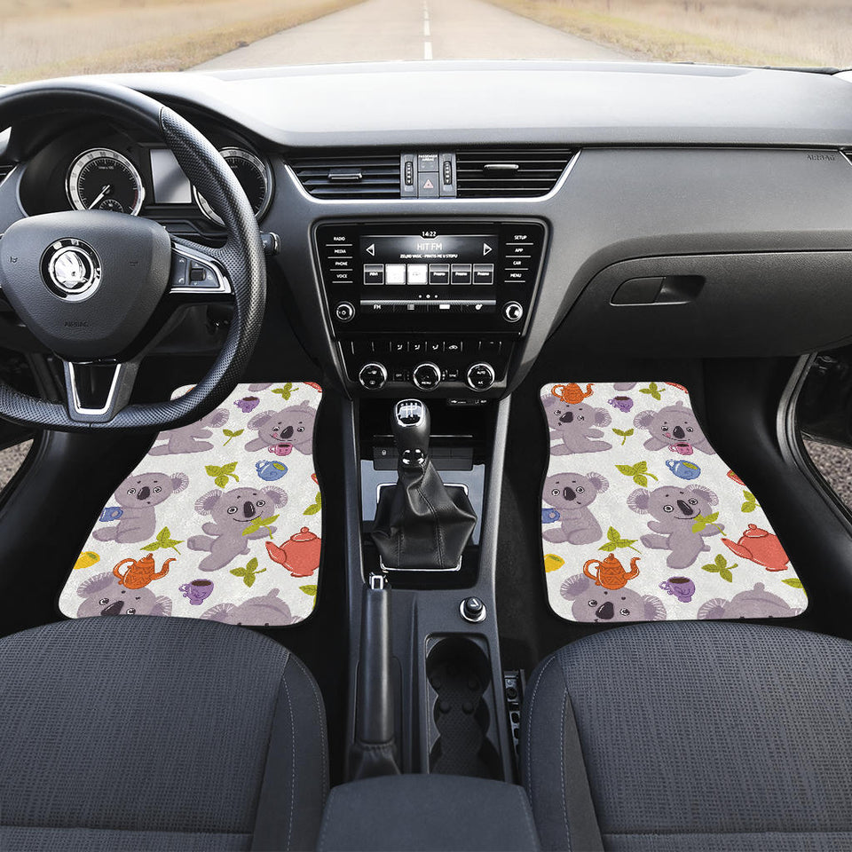 Cute Koalas Teapots Tea Front And Back Car Mats