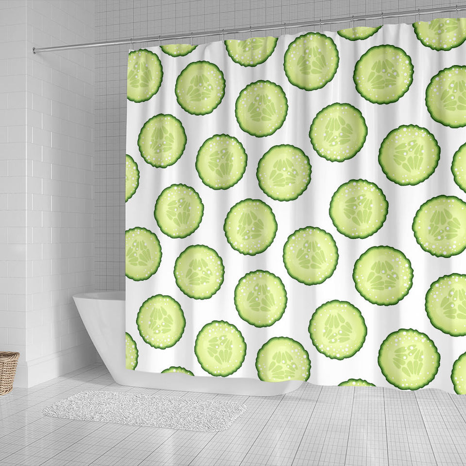Cucumber Slices Pattern Shower Curtain Fulfilled In US