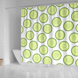 Cucumber Slices Pattern Shower Curtain Fulfilled In US