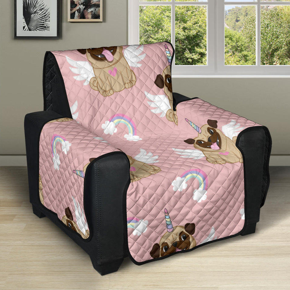 Cute unicorn pug pattern Recliner Cover Protector