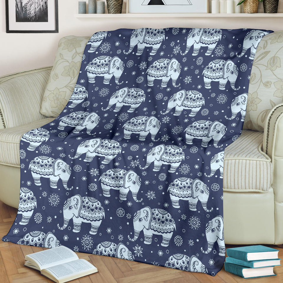 Elephant Tribal Design Pattern Premium Blanket