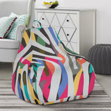 Colorful Zebra Skin Pattern Bean Bag Cover