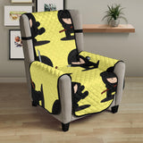 Cute ninja yellow background Chair Cover Protector