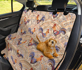 Cute Rooster Chicken Cock Floral Ornament Background Dog Car Seat Covers