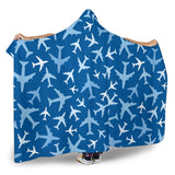 Airplane Pattern In The Sky Hooded Blanket