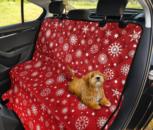 Snowflake Pattern Red Background Dog Car Seat Covers