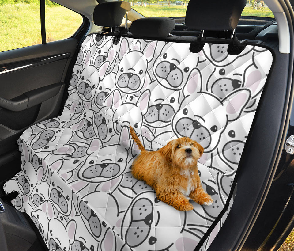 Cute French Bulldog Head Pattern Dog Car Seat Covers