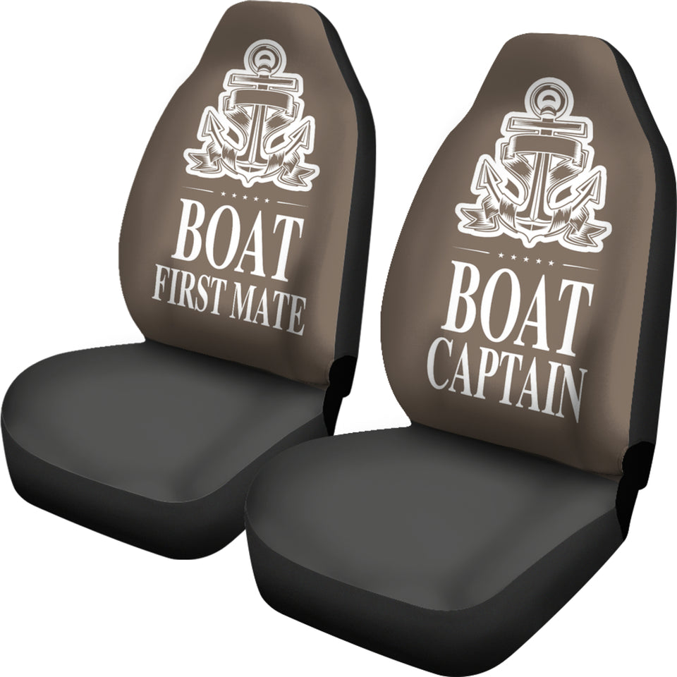 Car Seat Covers - Boat Captain And First Mate Brown