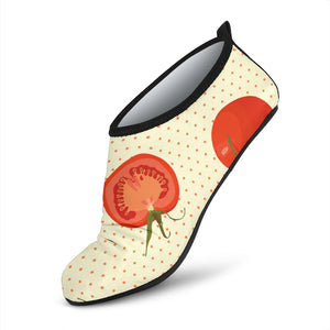 Tomato Dot Background Aqua Shoes