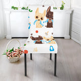 Cute Chihuahua Dog Pattern Dining Chair Slipcover