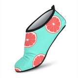 Grapefruit Green Background Aqua Shoes