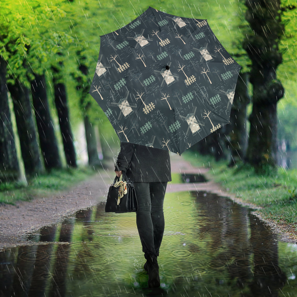 Windmill Tree Pattern Umbrella