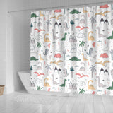 Cute Cartoon Dinosaurs Tree Pattern Shower Curtain Fulfilled In US