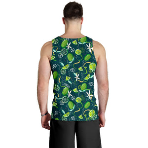 Lime ice flower pattern Men Tank Top