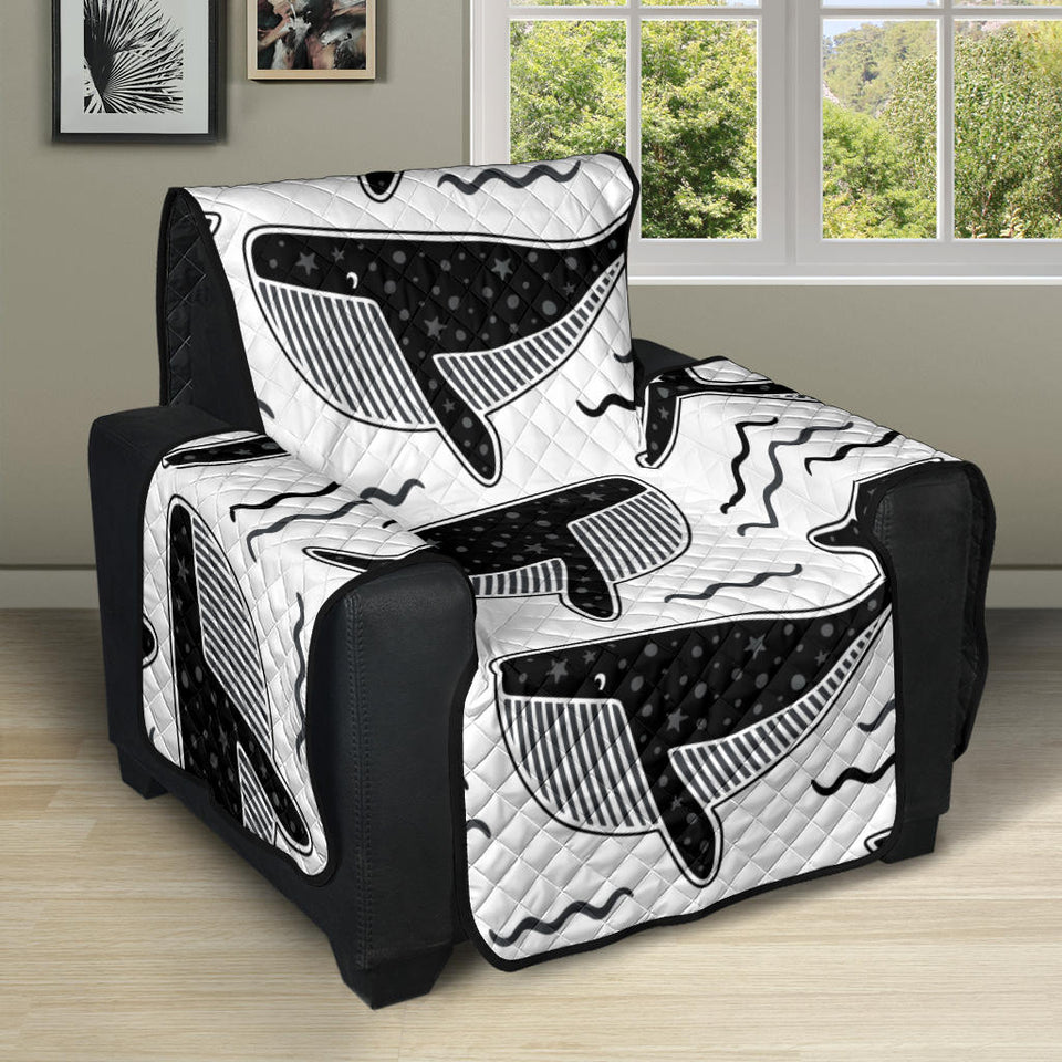Black whale pattern Recliner Cover Protector