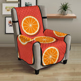 Oranges pattern red background Chair Cover Protector