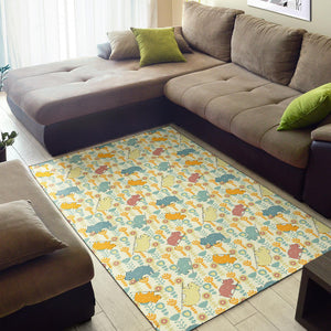 Hippopotamus Pattern Print Design 04 Area Rug