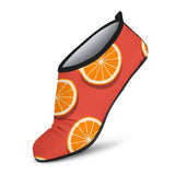 Oranges Pattern Red Background Aqua Shoes