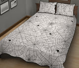 Spider web cobweb pattern white background Quilt Bed Set
