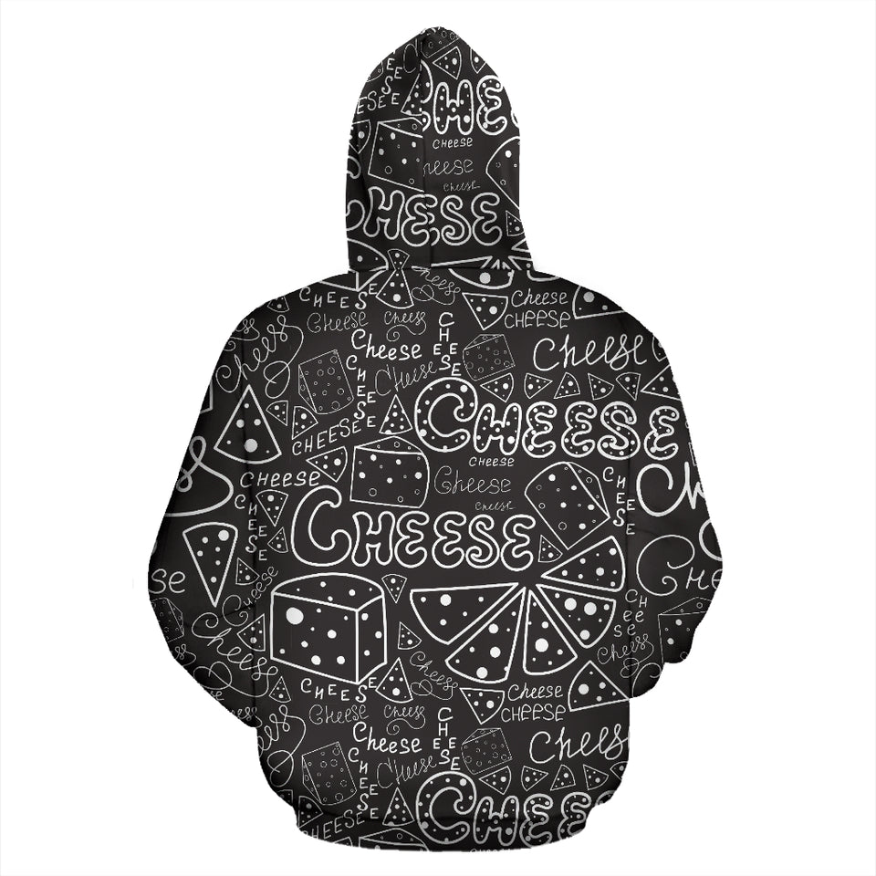 Handwritten Cheese Pattern Zip Up Hoodie