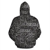 Handwritten Cheese Pattern Zip Up Hoodie