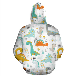 Cute Funny Kids Dinosaurs Pattern Zip Up Hoodie