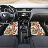 Red Tulips And Daffodils Pattern Front And Back Car Mats