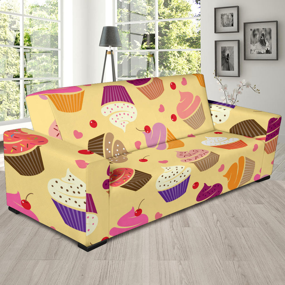 Cake Cupcake Heart Cherry Pattern Sofa Slipcover