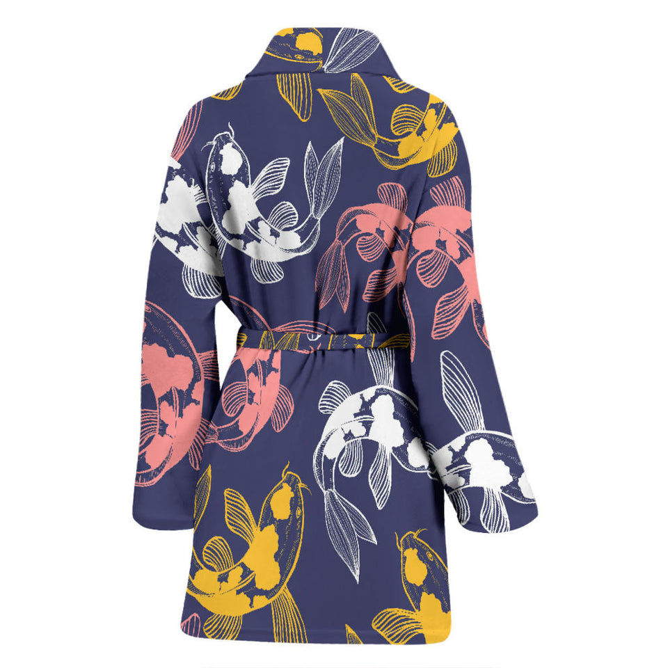 Koi Fish Carp Fish Pattern Women'S Bathrobe