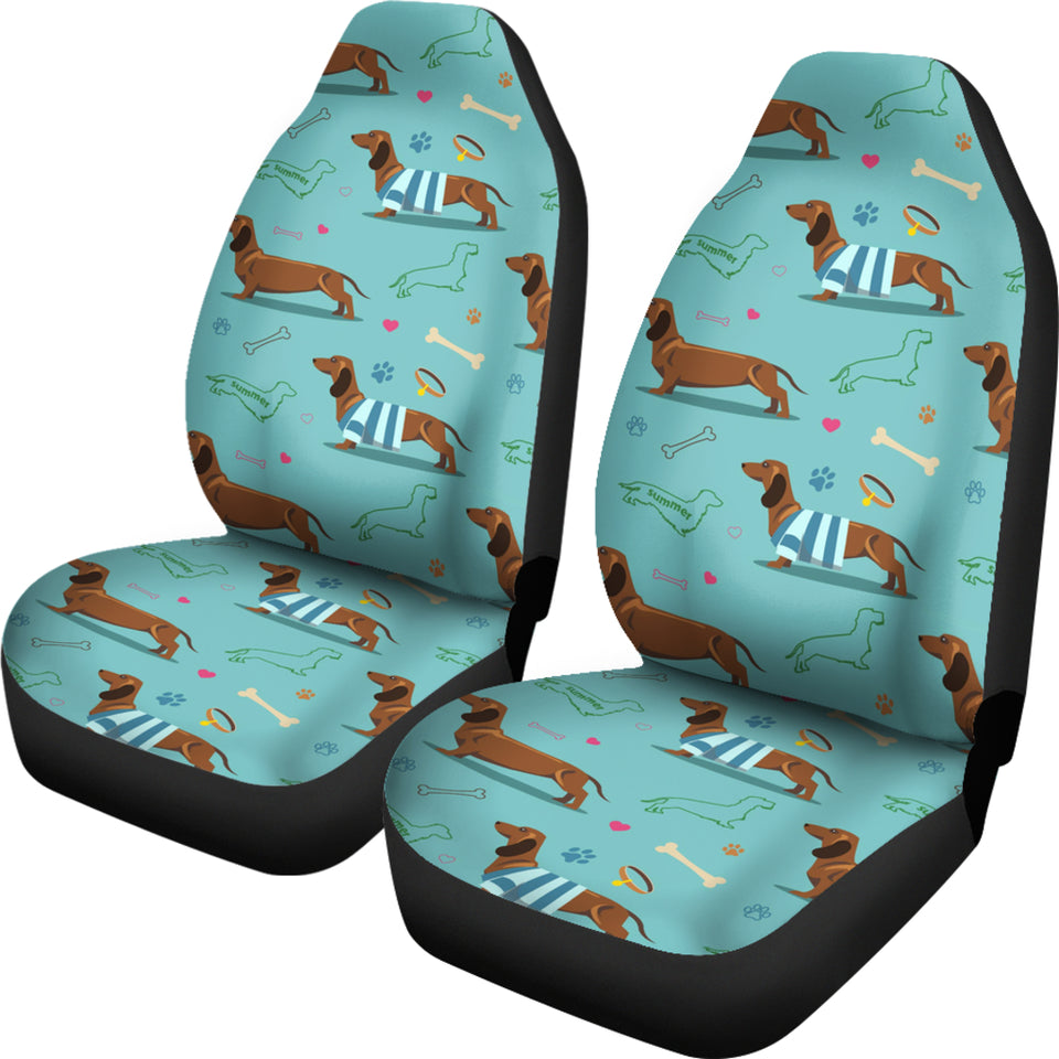Dachshund Decorative Background Universal Fit Car Seat Covers