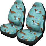 Dachshund Decorative Background Universal Fit Car Seat Covers