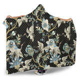 Japanese Crane Ornament Elements Hooded Blanket